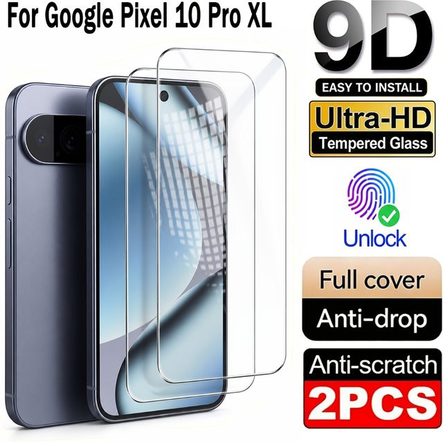 NNBILI 2 Stück HD-Hartglas Displayschutzfolien für Google Pixel 10 Pro XL 9 Pro XL 9A 10A 9 Pro 10 Pro mit 9H+ Härtegrad in Transparent - Bild 1