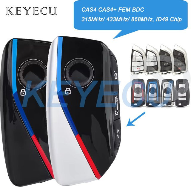 DIYKEY Modifizierter Smart-Fernschlüssel mit PCF7945 ID49 Chip für BMW 1 3 5 7 F-Serie X1 X3 X5 X6 X7 CAS4 CAS4+ FEM BDC in Schwarz - Bild 1