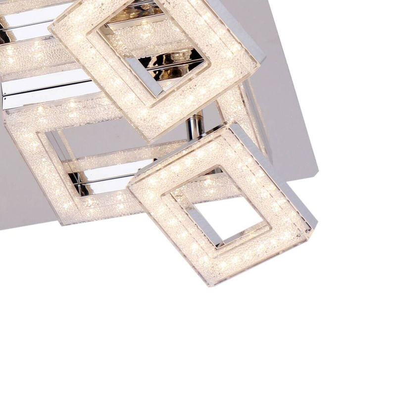 POCOline Deckenleuchte Timo LED in Chrom und Transparent, quadratisch aus Metall und Acryl, B/L: 44 x 44 cm - Bild 2