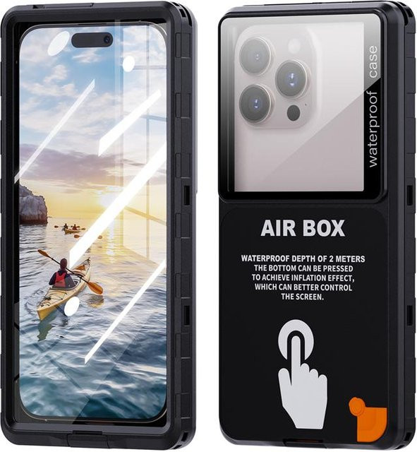 WOGESHISB Wasserdichte Handyhülle AirBox mit 360 Vollabdeckung für Samsung Galaxy A-Serie IP68 Schwarz - Bild 1