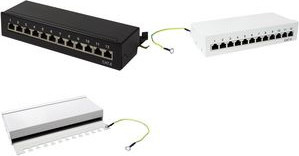 LogiLink Patch Panel RJ-45 x 12 Wandmontierbar Hellgrau RAL 7035 - Bild 1