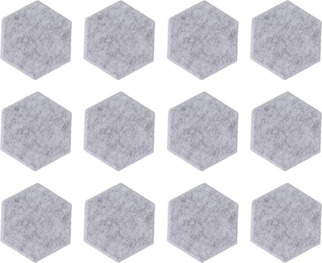 12er Set Hexagon Akustikpaneele aus Filz mit abgeschrägter Kante in Hellgrau von TOMTOP JMS zur Schallabsorption - Bild 1