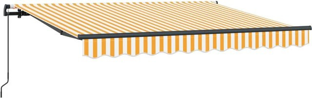 vidaXL Einziehbare Markise Gelb gestreift aus Stoff und Aluminium B/T: 250 x 200 cm - Bild 1