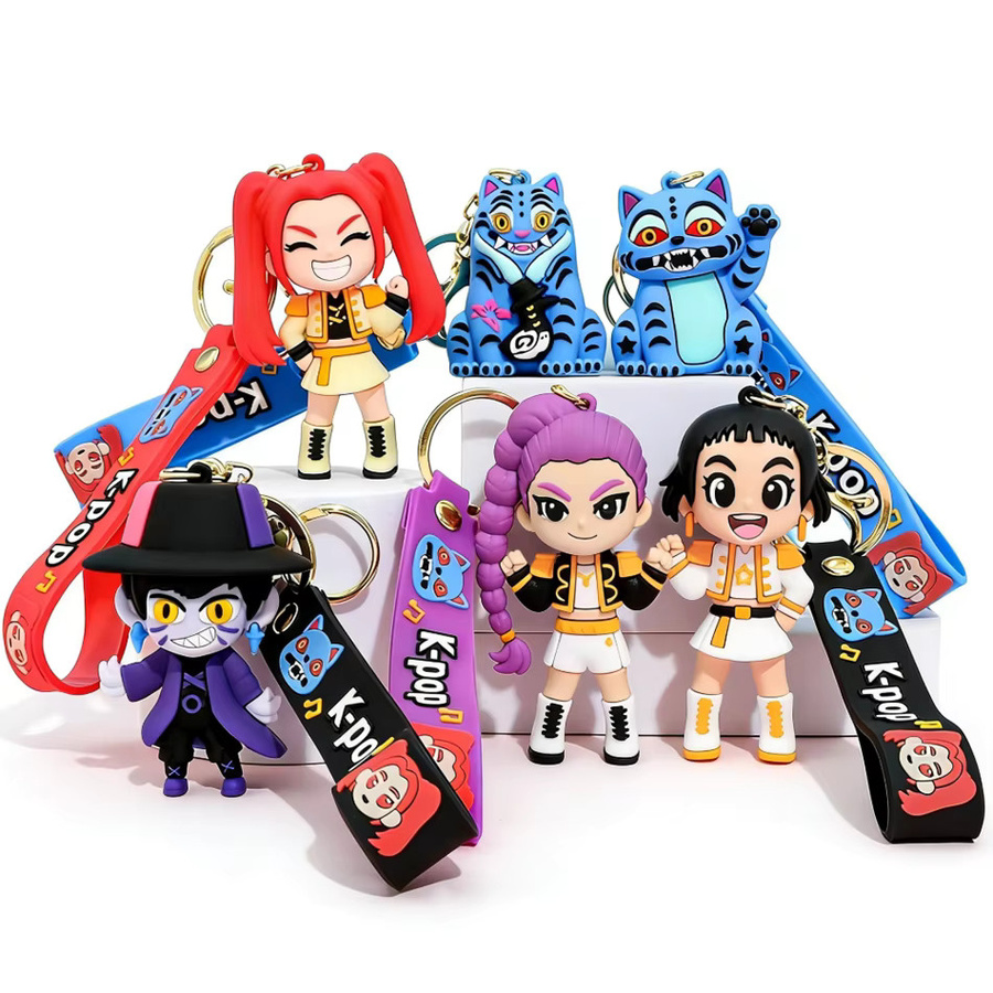 Bandai Harajuku-Style KPOP Tiger, Schlüsselanhänger, 6er-Pack, Bunt - Bild 3