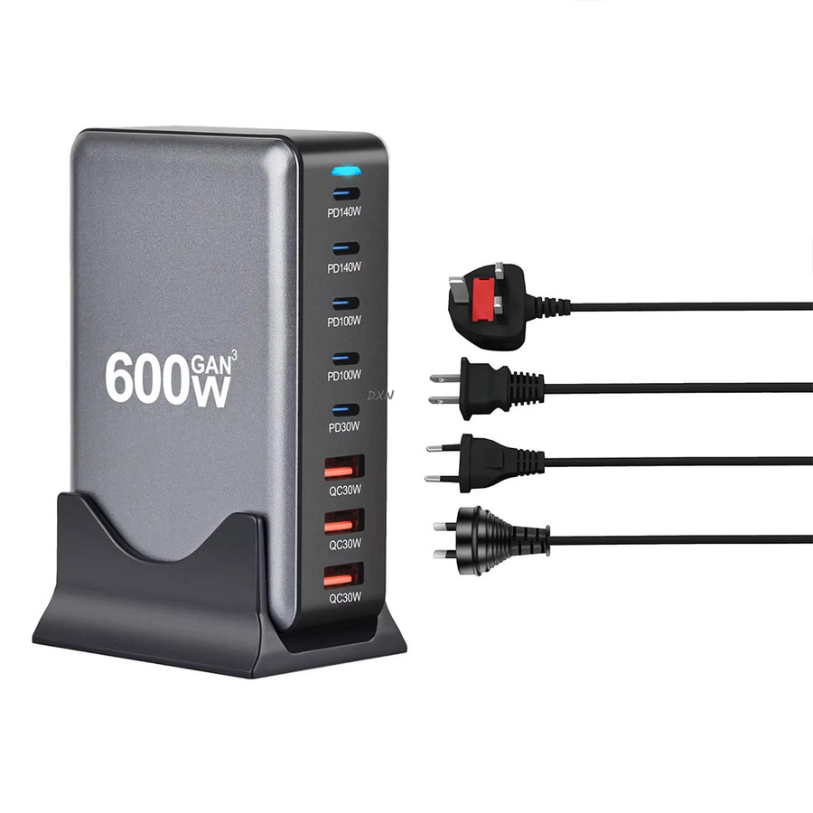 600W GaN 8-Port Schnellladegerät mit USB-C PD 3.1 Ladestation und USB Typ C Adapter für iPhone, Samsung, Xiaomi und Huawei - Bild 5