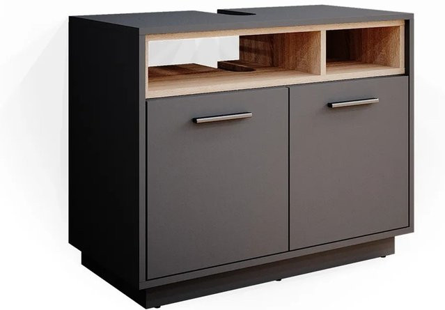Vicco Waschbeckenunterschrank Beatrice Badezimmer Anthrazit B: 80 cm, T: 64 cm, H: 40 cm - Bild 1