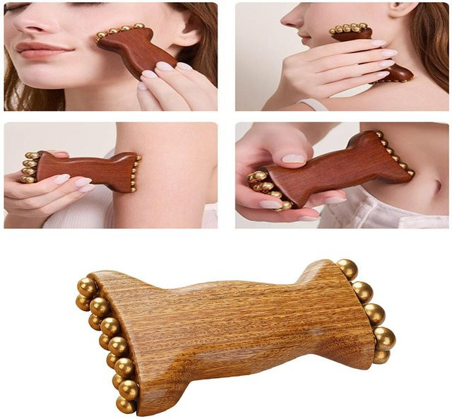 TDiePf Gesichts-Gua-Sha-Roller mit Perlen, Unisex - Bild 1