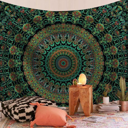 JFPillowPal Indischer Mandala Wandbehang im Boho-Stil, Mehrfarbig, B/H: 150 x 150 cm