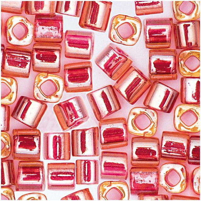 Rico Design Perlen, 3x3mm, Transparent, Orangerot, Unisex - Bild 1