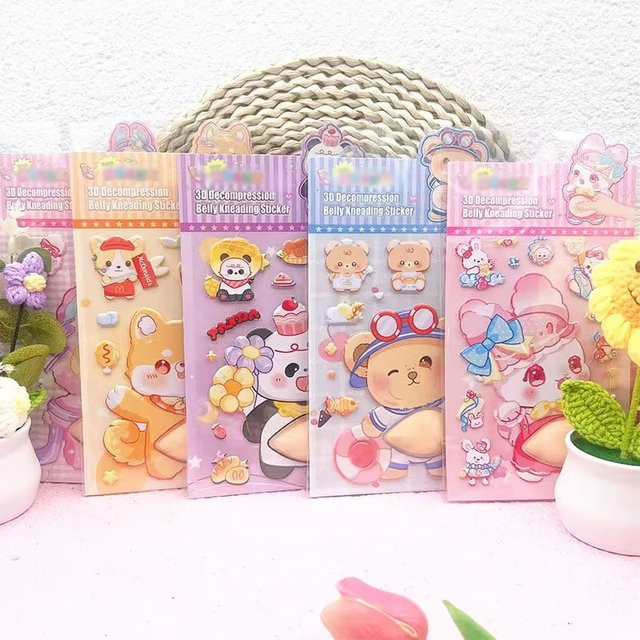 3D Stereo Tier Aufkleber von mr.paper mit Panda und Kaninchen für DIY Handwerk und Scrapbook in Multicolour - Bild 1