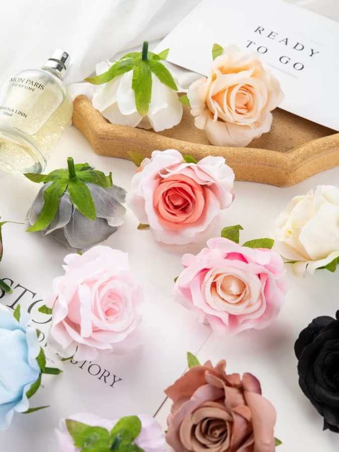 Künstliche Seidenrose von XIAOYINMO in Multicolour für Dekorationen bei Hochzeiten oder im Garten - Bild 3