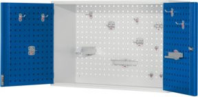 Kappes Hängeschrank RasterPlan Mod. 10 mit Scharniertüren und Schloss in Grau (RAL 7035/5010) aus Stahlblech mit Kunststoffbeschichtung, B/T/H: 92,0 x 33,5 x 62,0 cm - Bild 1