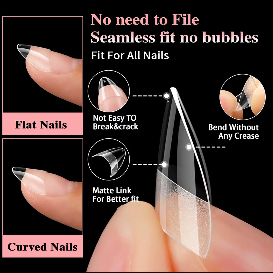 naildazzling Press On Acryl Nails Tips, 600 Stück, Mandel Square - Bild 3