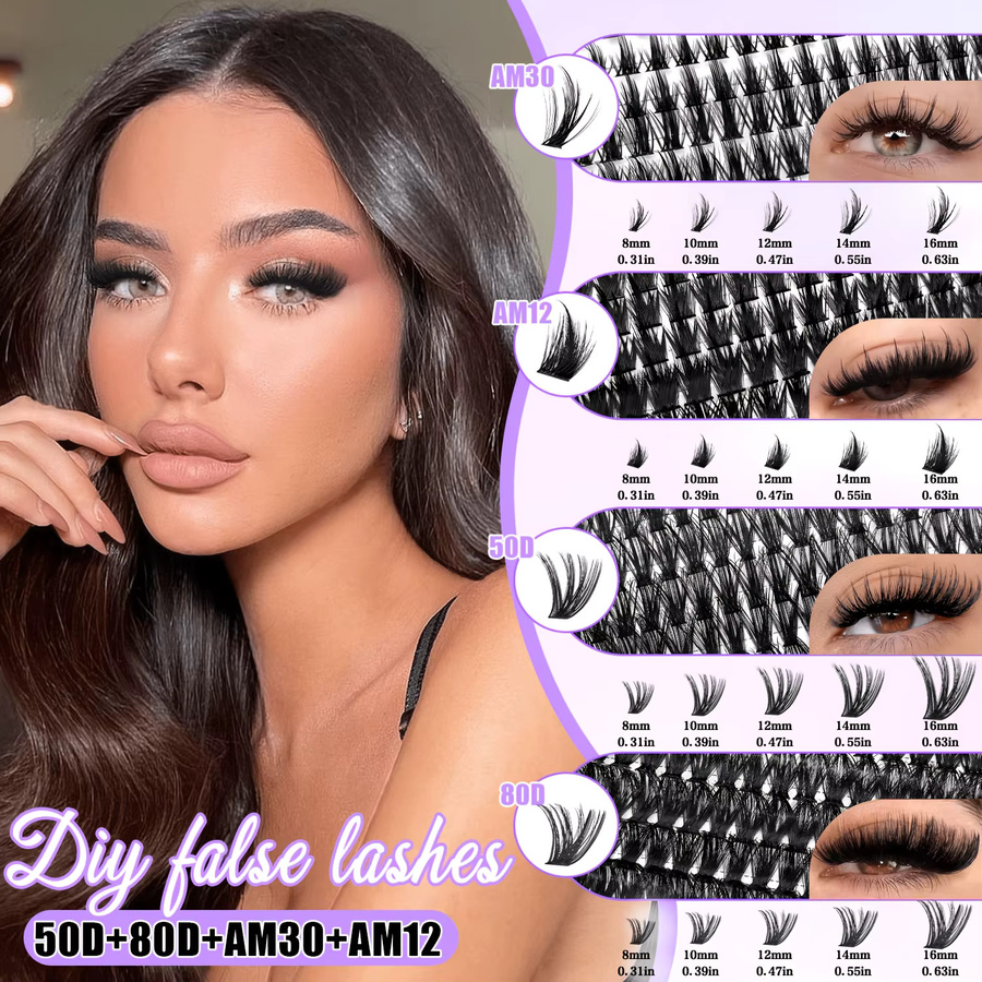 EIMNY Manga & Spiky Lash Kit DIY Cluster Wimpernverlängerung, Black, Unisex - Bild 3