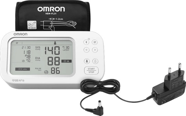 Omron X7 Smart Blutdruckmessgerät mit AFib Erkennung und Netzteil - Bild 1