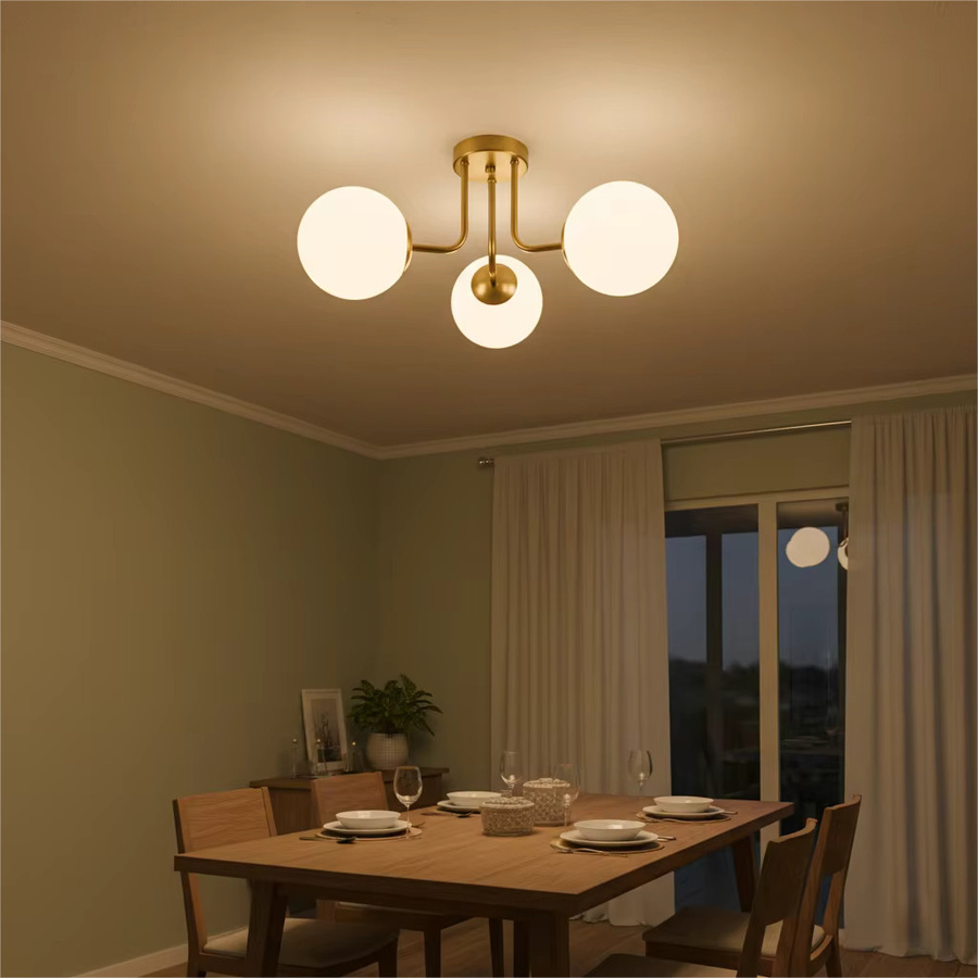 OSABO Moderne Deckenleuchte in Weiß mit Kugelglas für Schlafzimmer Wohnzimmer und Flur - Bild 2