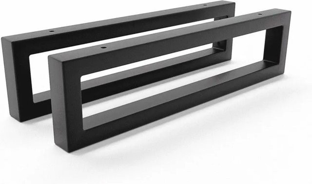 HEVVA Waschtischhalterung RHEIN 2er Set Schwarz matt aus Metall, Höhe: 10 cm, Tiefe: 40 cm - Bild 1