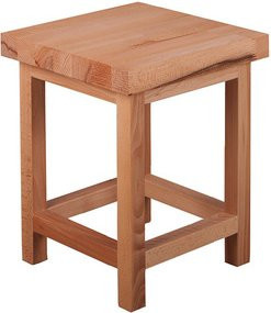 INTERIA Home & Living Hocker Marco aus Kernbuche in Beige und Eiche, B/T/H: 30 x 30 x 40 cm - Bild 1