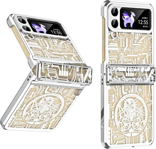 Stoßfeste Handytasche Hülle für Samsung Galaxy Z Flip 5, Z Flip 4 und Z Flip 3 in Beige - Bild 1