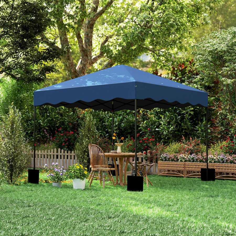 Outsunny Pavillon blau aus Metall und Polyester B/H/L: 297 x 287 x 297 cm - Bild 3
