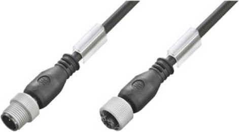 Weidmüller Sensor-Aktor-Steckverbinder M12 Stecker gerade mit Buchse gerade, schwarz, Länge: 10,00 m - Bild 1