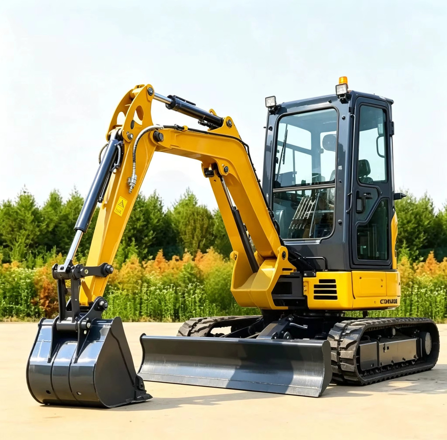 YITUI Mini-Bagger Diesel-Raupenbagger 1,2 Tonnen in Gelb mit CE und EPA Euro 5 Zertifizierung - Bild 5