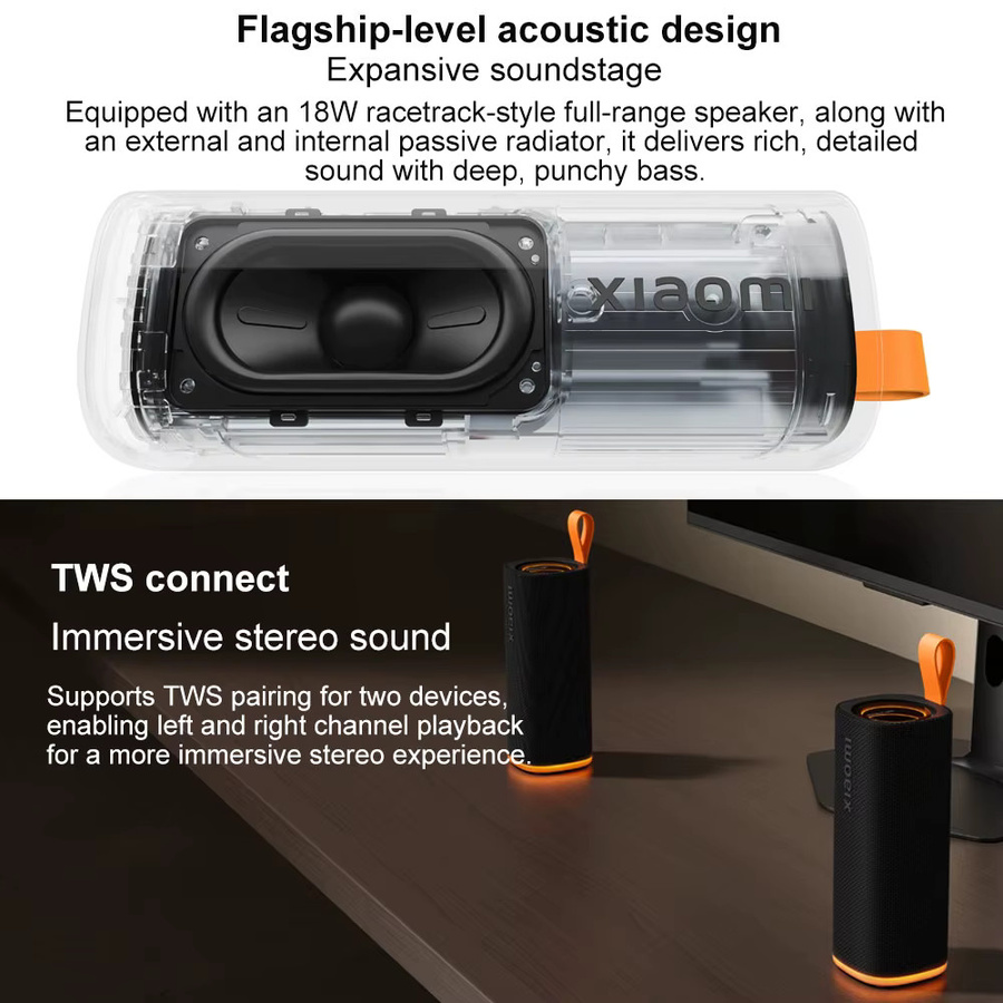 Xiaomi Sound Play Tragbarer Kabelloser Lautsprecher, 18W, Schwarz, TWS True Wireless Stereo mit 14 Stunden Spielzeit - Bild 5