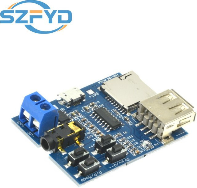 SZFYDOSH MP3-Decoderplatine in Blau mit integriertem Verstärker für TF-Karte und USB-Festplatte als Audio-Player-Modul - Bild 1