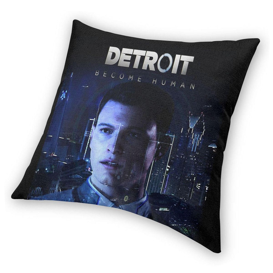 Detroit Become Human Connor Quadratischer Kissenbezug aus Polyester und Leinen mit Samt-Finish, Mehrfarbig, B/B: 18 x 18 cm - Bild 6