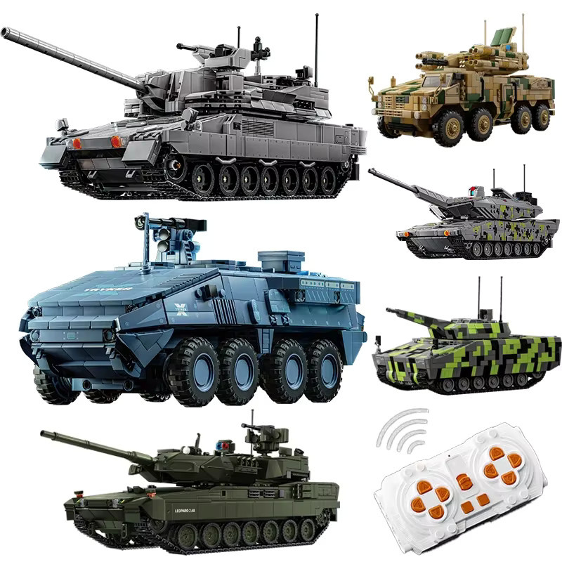 Technischer Panther KF51 Stryker X Panzerfahrzeug-Bausteine, mit Motorisierung, 9-teiliges Set - Bild 1