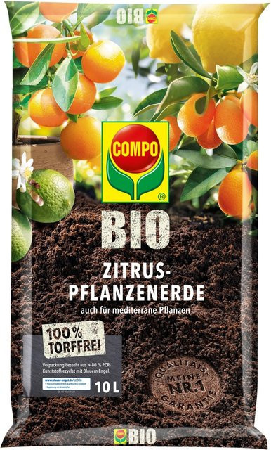 Compo Bio Zitruspflanzenerde torffrei für Zitruspflanzen und Wintergärten, 10 kg - Bild 1