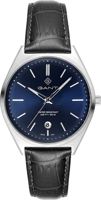 Gant Herrenuhr Abington, Quarz, Edelstahl, 41 mm, Leder, Blau - Bild 1
