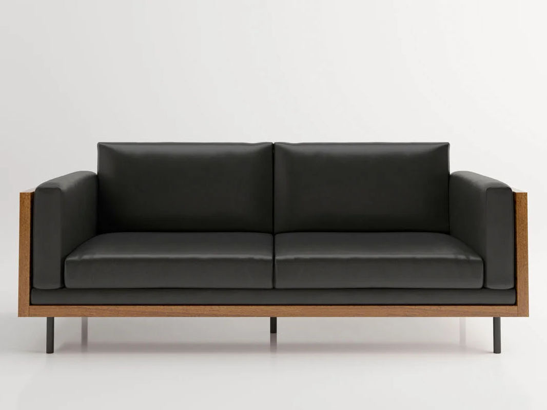 PLAYBOY Sofa Shelby 3-Sitzer in Schwarz mit Arm- und Rückenlehne und PU-Leder, B/T/H: 207 x 83 x 83 cm - Bild 4