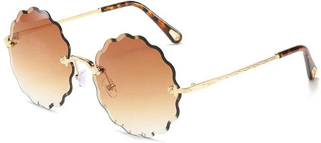 BEYIII Sonnenbrille, randlos, rund, Metall, braun, Damen - Bild 1