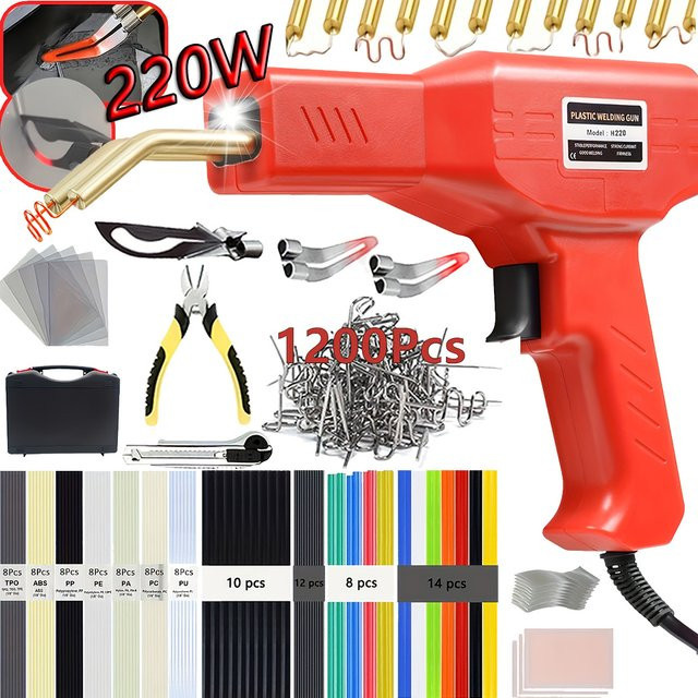 Besper Kunststoff Schweißer Kit mit 220 W/50 W Heißer Hefter und Lötkolben zur Stoßstangen-Reparatur und Kunststoff-Reparatur - Bild 1