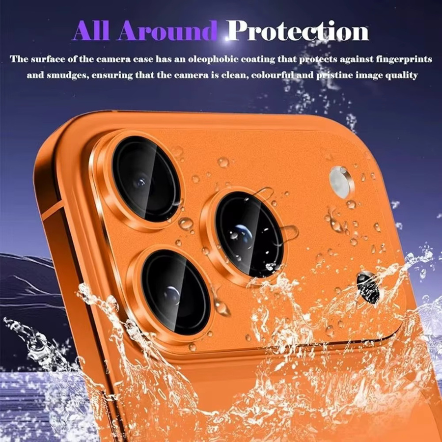 Metall-Objektivschutz aus gehärtetem Glas in Orange für iPhone 17 Pro und iPhone 17 Pro Max mit HD-Abdeckung und starker Adsorption - Bild 5