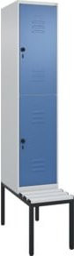 C+P Doppelstock-Spind Classic PLUS Sitzbank mit 1 Abteil und Sicherheits-Drehriegel, Kunststoff und Stahl, B/T/H: 212,0 x 40,0 x 81,5 cm - Bild 1