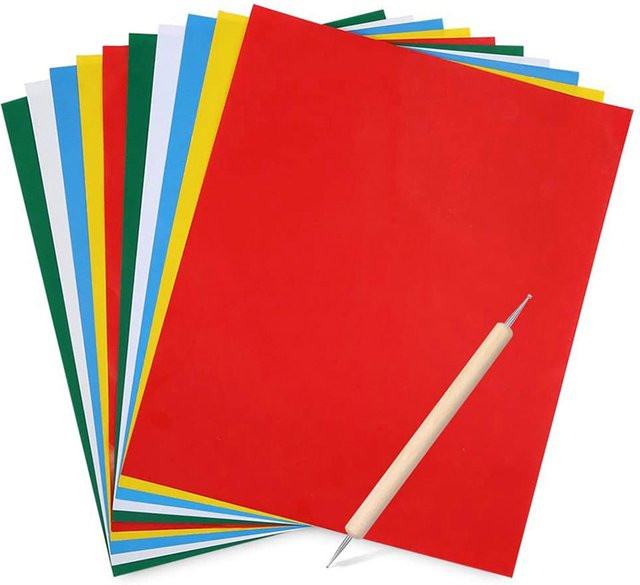 10 Stück Wasserlösliches Carbonpapier für Stickereien und DIY Stofftransfer, NOTIONSLAND, Mehrfarbig - Bild 1