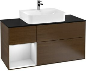 V&B Waschtischunterschrank Finion mit Wandbeleuchtung, Weiß lackiert, Breite: 120 cm, Tiefe: 50,1 cm, Höhe: 50,1 cm - Bild 1