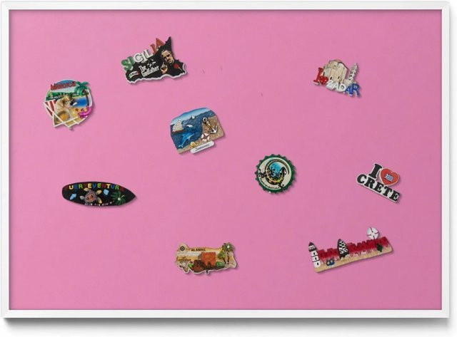 Tulup Magnettafel für die Wand aus Metall in Pink mit weißem Rahmen B: 100 cm, H: 70 cm - Bild 1