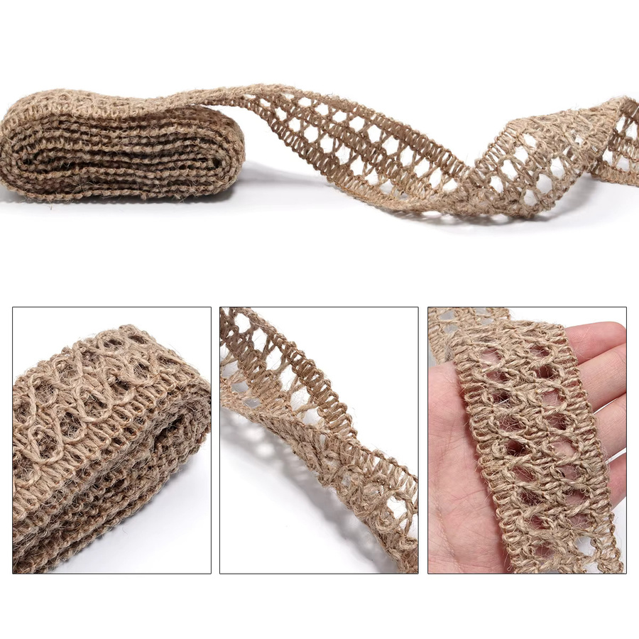 Natürliches Juteband in Beige und Braun für DIY-Handwerk und Geschenkverpackungen, 2 Meter - Bild 3