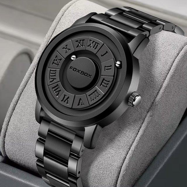 FOXBOX Armbanduhr, Quarz, Edelstahl, Schwarz, Herren - Bild 1