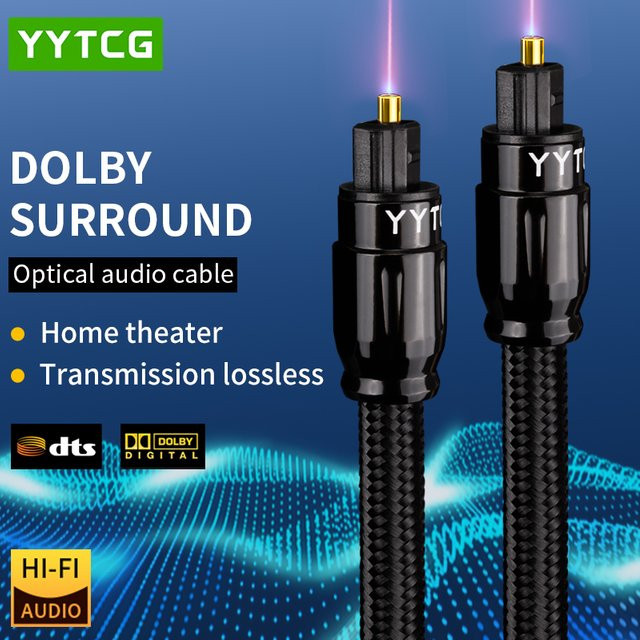 YYTCG Digitales optisches Toslink Audiokabel für HiFi-SPDIF, Schwarz - Bild 1