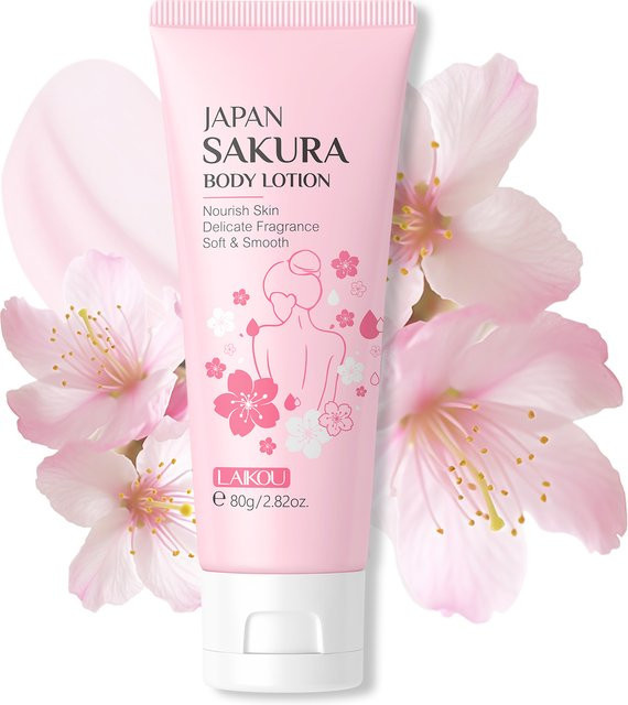 LAIKOU Japan Sakura Körperlotion, 80g, Niacinamid - Bild 1