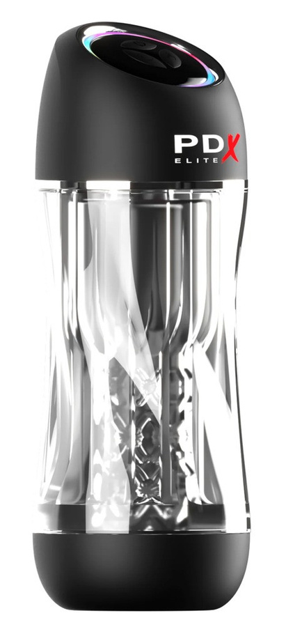 PDX ELITE ViewTube Pro Masturbator mit Vibration und Saugfunktion in Transparent und Schwarz - Bild 2
