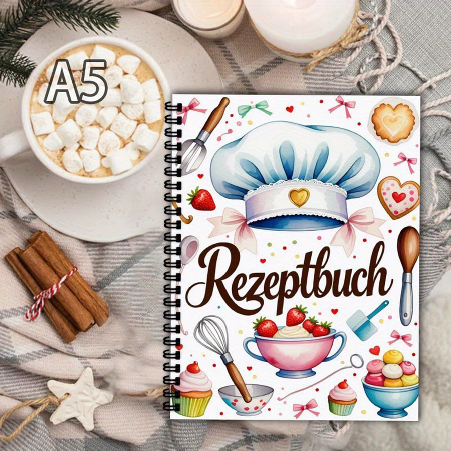 Multifunktionales A5 Spiral-Rezeptbuch für Erwachsene, personalisierter Dessert-Rezeptplaner mit linierten Seiten, Softcover, Mehrfarbig - Bild 3