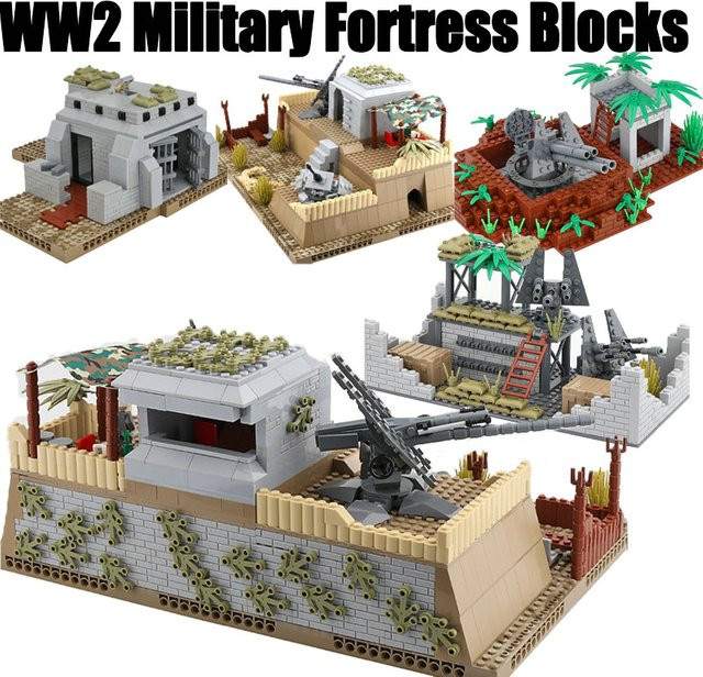 BRICKPANDA WW2 Militär Festungs-Bausatz, Nordafrikanische Grabenruinen, Bunker, Kriegsbasis - Bild 1