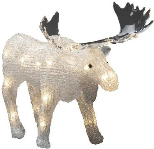 Konstsmide LED-Dekoleuchte Elch aus Acryl in Transparent mit warmweißem Licht, Breite: 27 cm - Bild 1