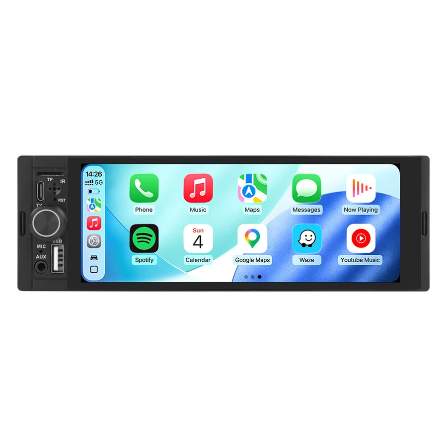MEKEDE 1 Din Universal Autoradio MP5-Player mit 6,86 Zoll Touchscreen-Display, kabelloses CarPlay, Android Auto, GPS-Navigation, Bluetooth, Mirror Link und USB Typ-C in Schwarz - Bild 7