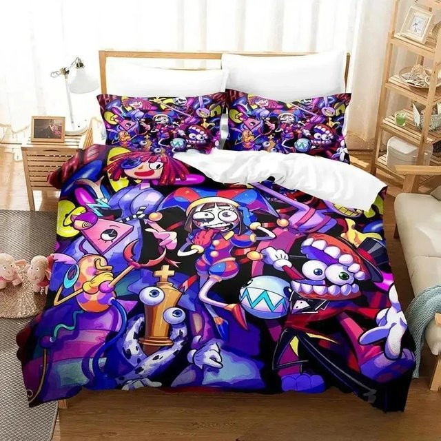 Bettwäscheset Der Fantastische Digitale Zirkus von Lodestar, Multicolor, Material: Mikrofaser, B/H: 140 x 210 cm - Bild 1